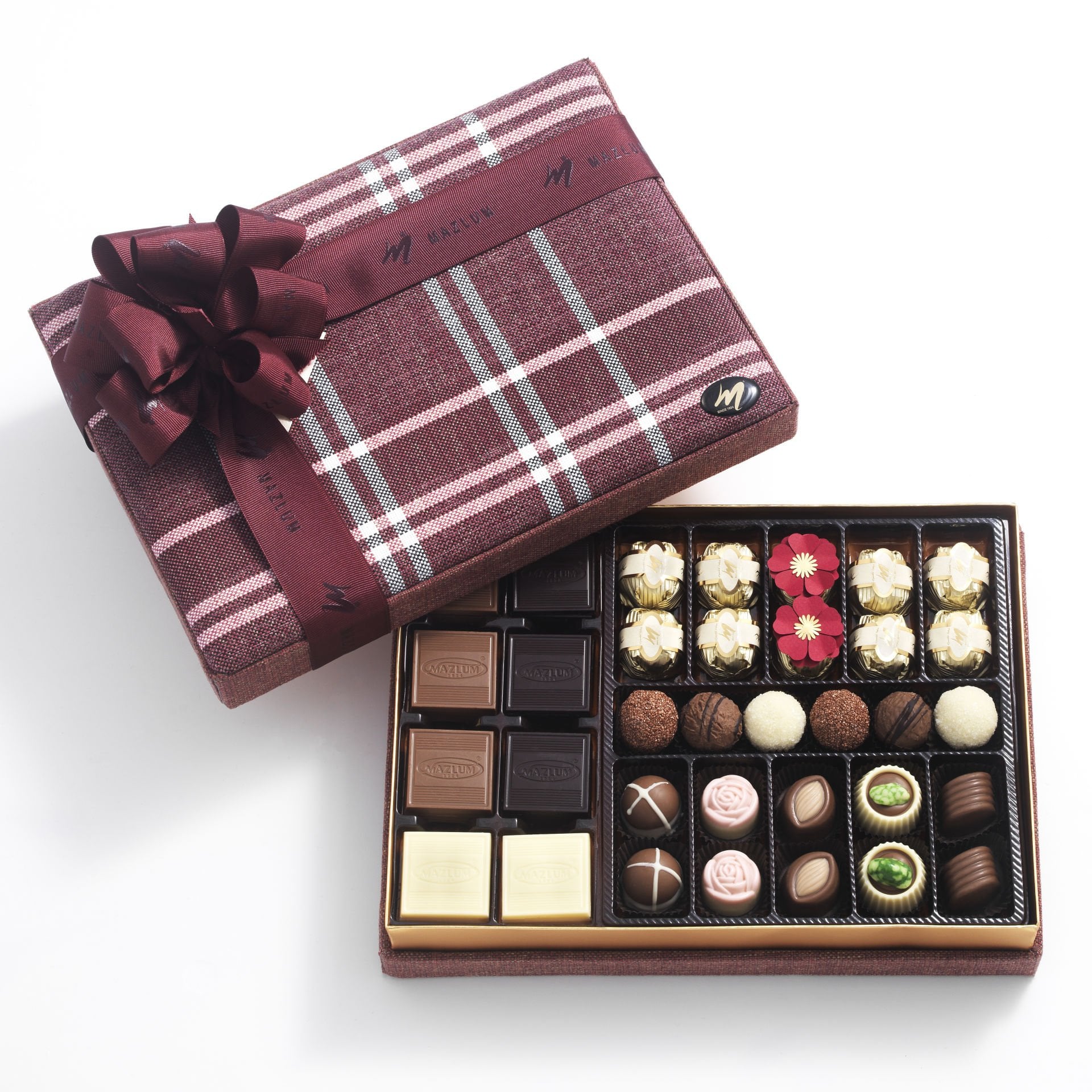 Ekose Hediye Çikolata Bordo